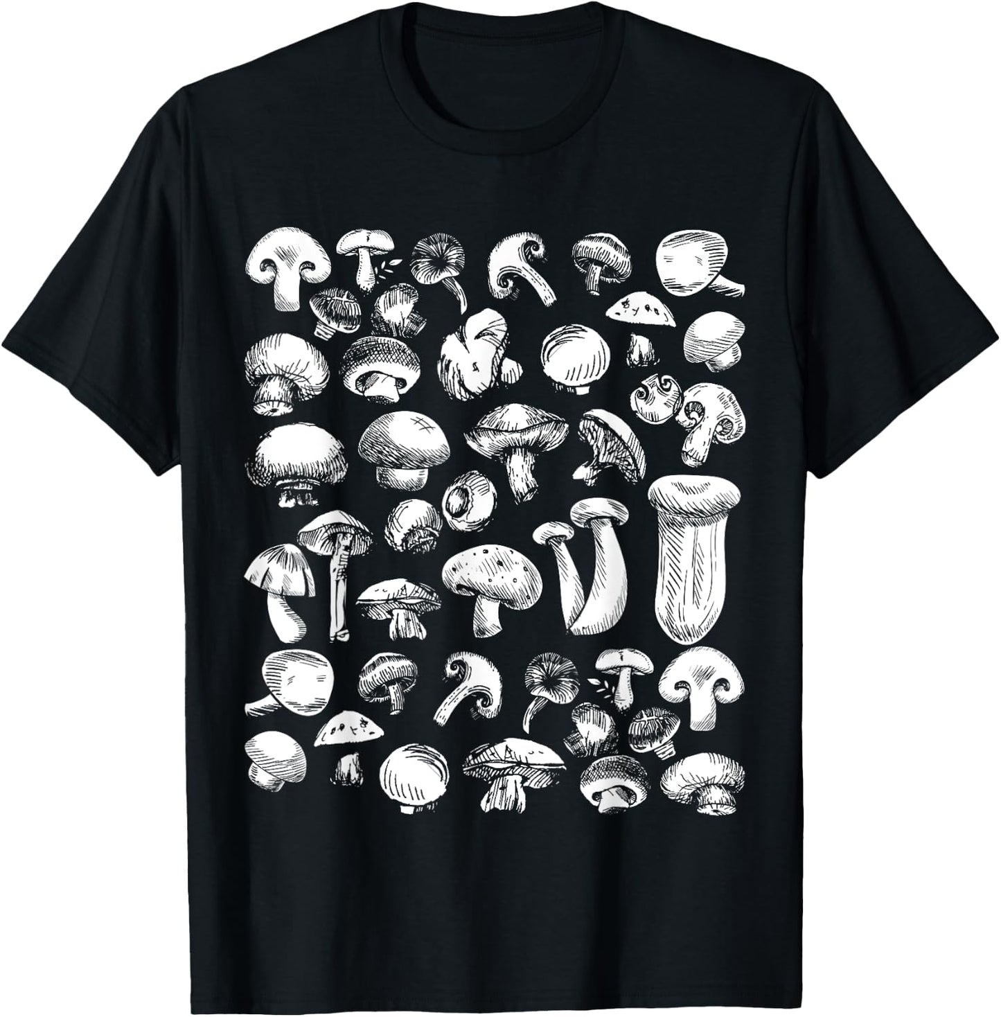 Wild Mushroom Shirt | Mycology Fungiphile Fungi Foraging T-Shirt - T-Shirt | Black