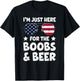 I’m Just Here For The Boobs And Beer USA Flag Sunglasses Men T-Shirt - T-Shirt | Black