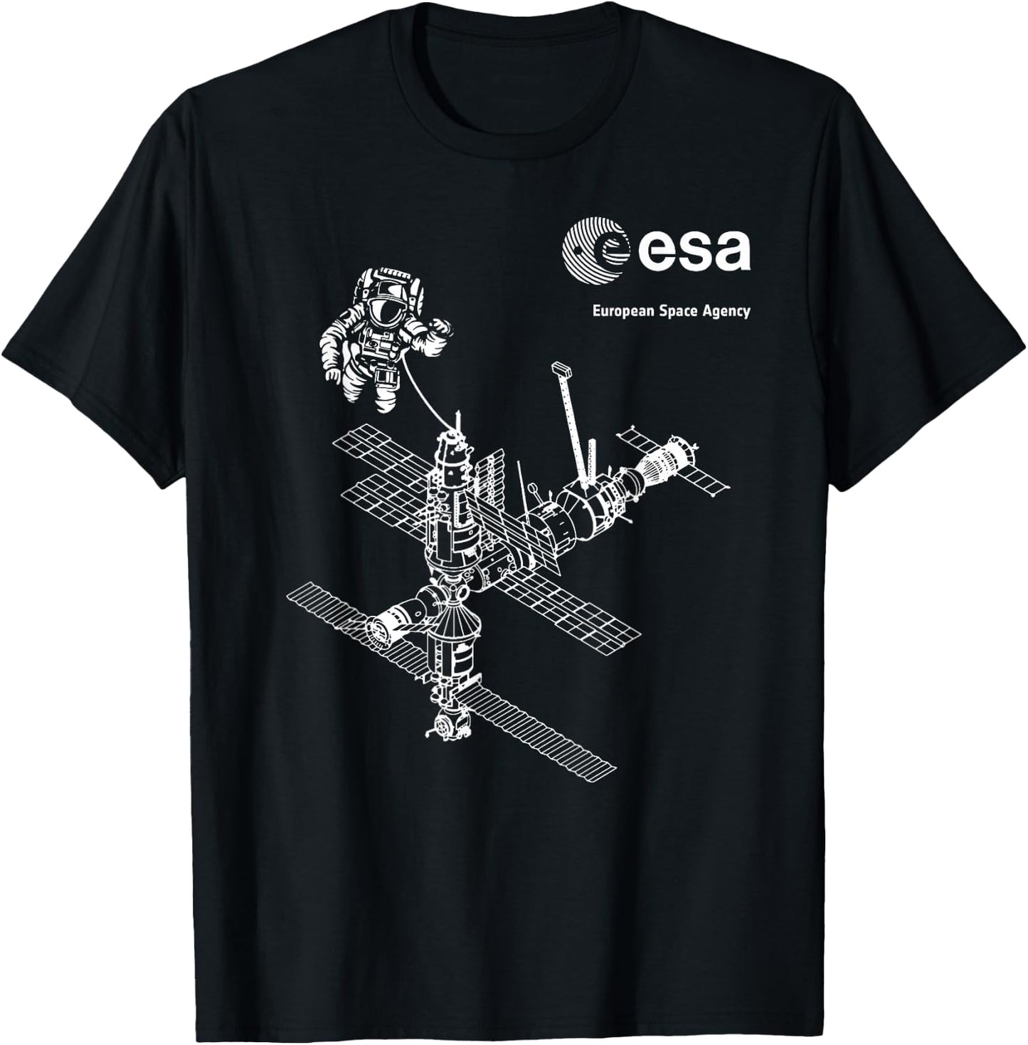 ESA ISS Internationale Raumstation Astronaut - ESA ISS - Erwachsene - Astronaut - Schwarz - S T-Shirt - T-Shirt | Black