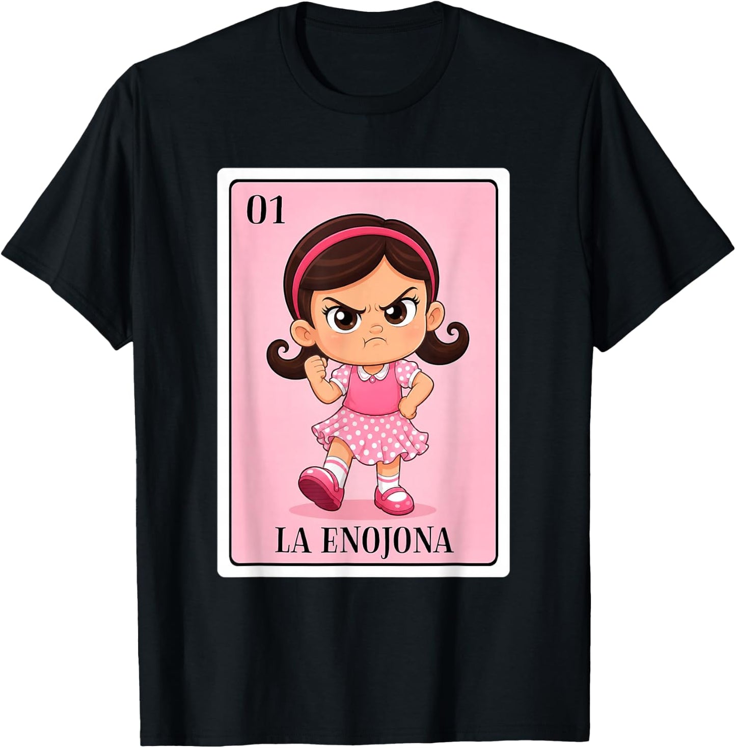 Latina La Enojona Angry Girl Chicana Mexican Bingo Card T-Shirt - T-Shirt | Black