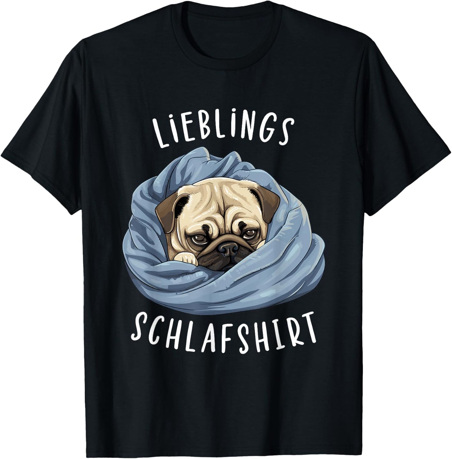 Hund Offizielles Lieblings Schlafshirt Mops T-Shirt - T-Shirt | Black