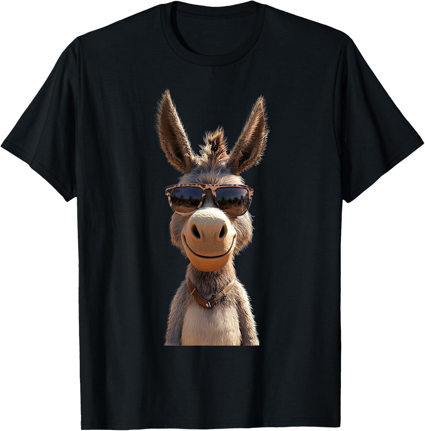 Donkey with Sunglasses Donkey Riding Cute Donkey T-Shirt - T-Shirt | Black