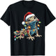 Leopard Gecko Lizard Christmas Hat Xmas T-Shirt - T-Shirt | Black
