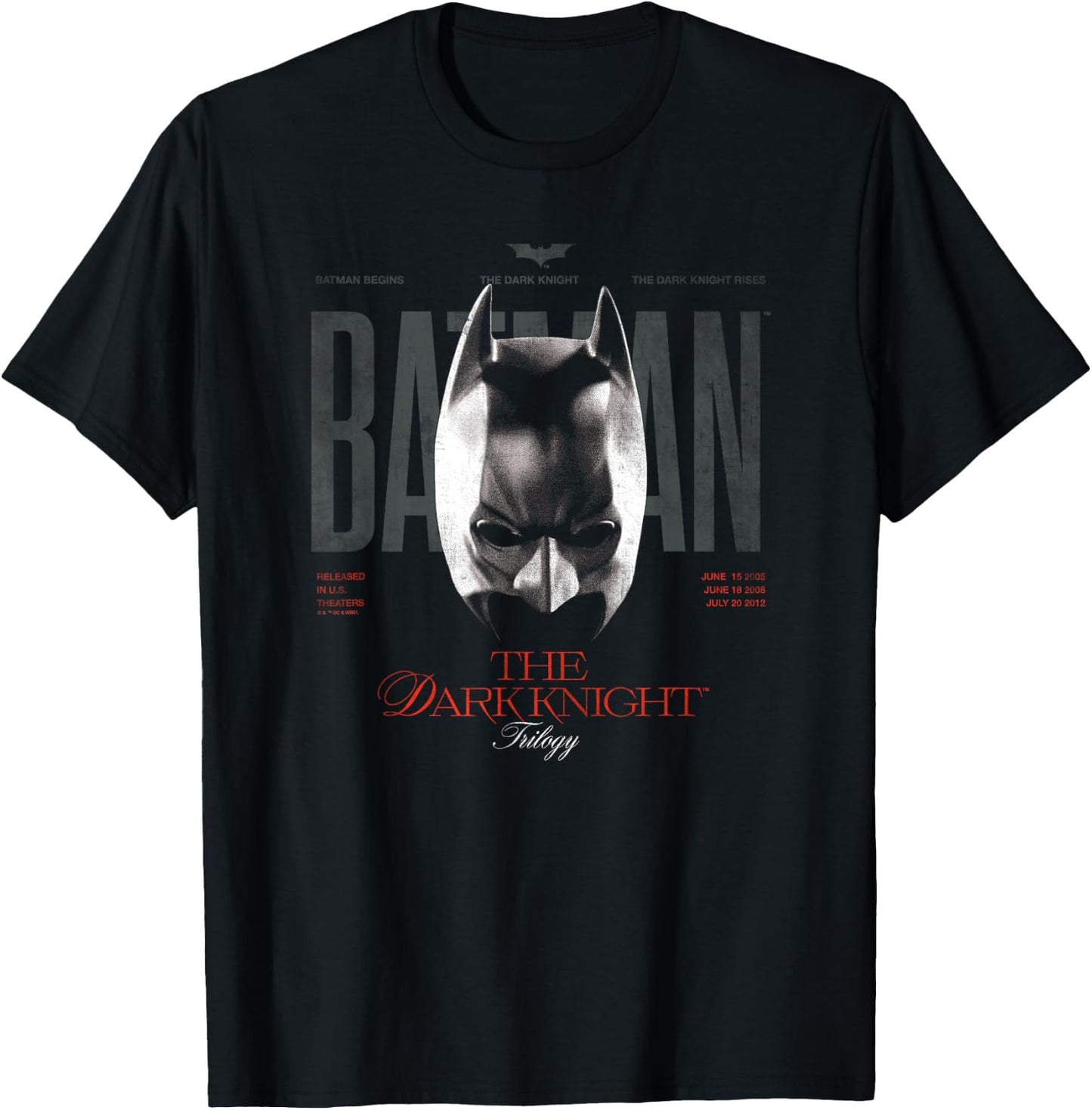 Batman The Dark Knight Trilogy Cowl 85th Anniversary T-Shirt - T-Shirt | Black