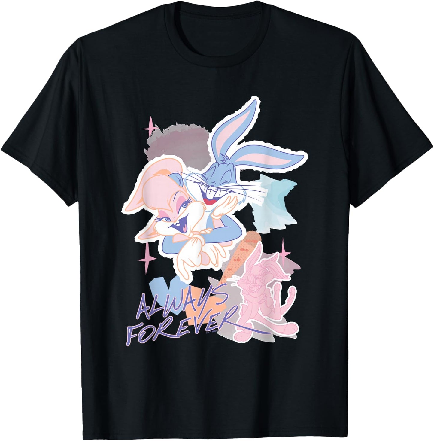 Looney Tunes Valentine's Day Lola Bugs Bunny Always Forever T-Shirt - T-Shirt | Black