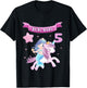 Children's 5th Birthday - Unicorn and Mermaid Girl 5 Years T-Shirt - T-Shirt | Black