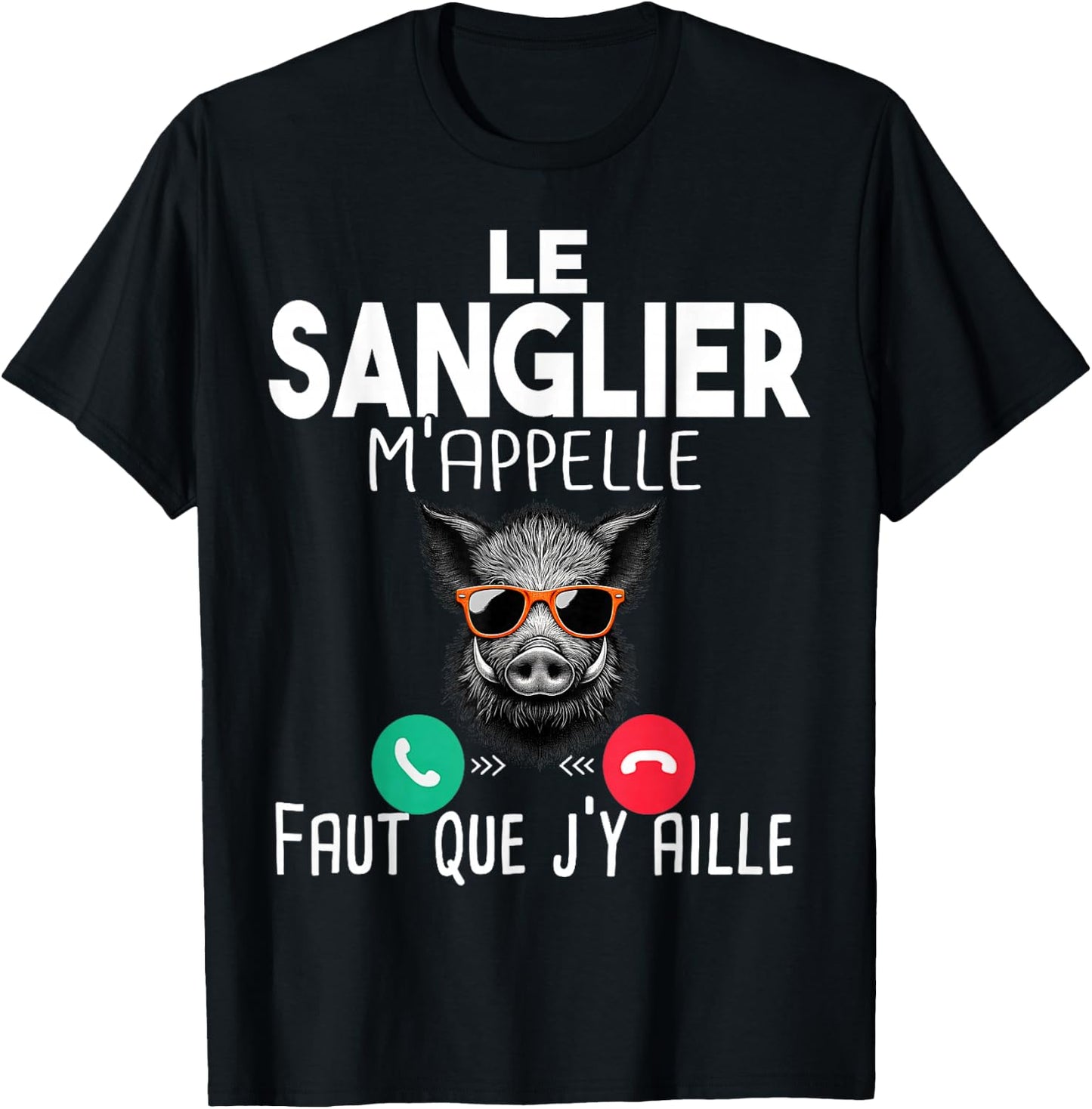Boar Hunter Hunting Man Gift Humour Rifle Call T-Shirt - T-Shirt | Black