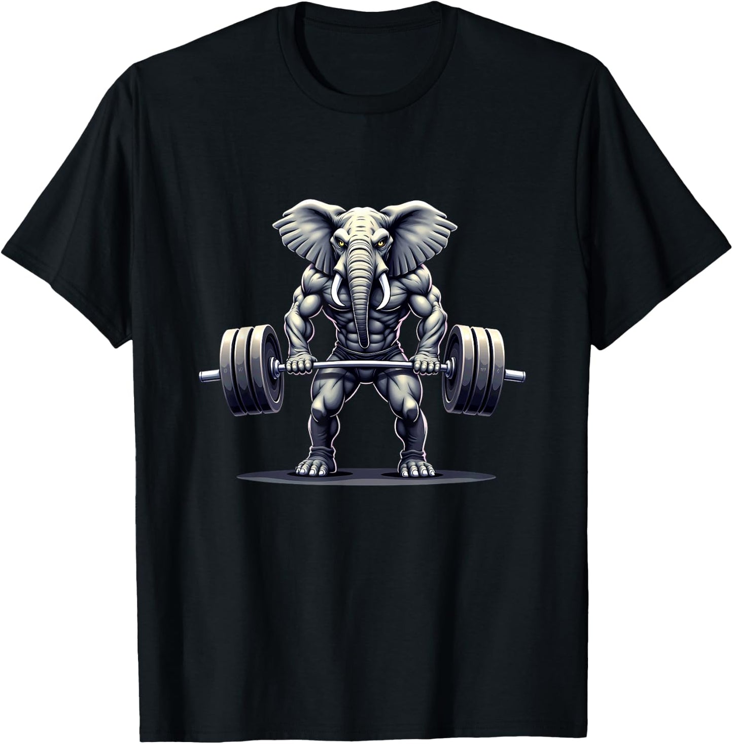 Workout Gym Elephant Deadlift Weightlifting T-Shirt - T-Shirt | Black