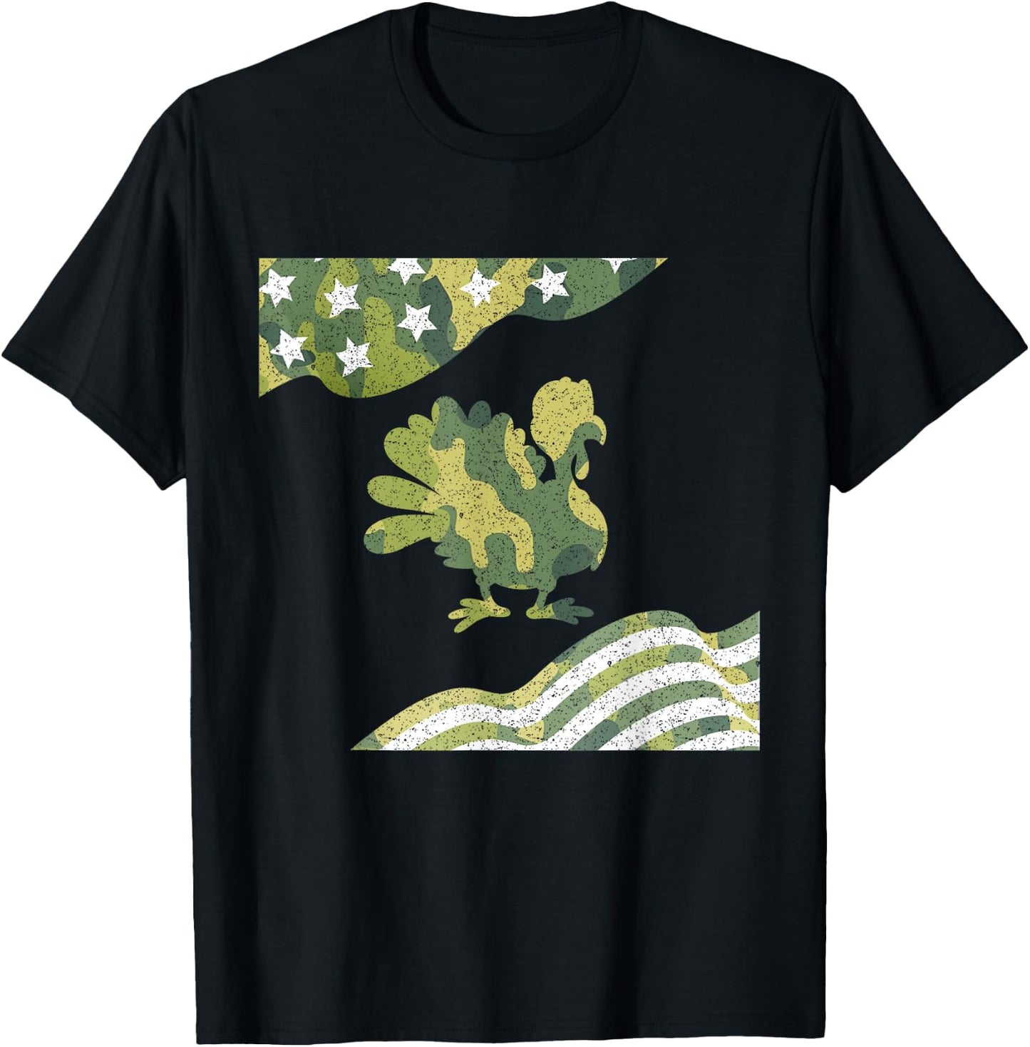 Thanksgiving Camo American Flag Turkey USA Hunting Day Men T-Shirt - T-Shirt | Black