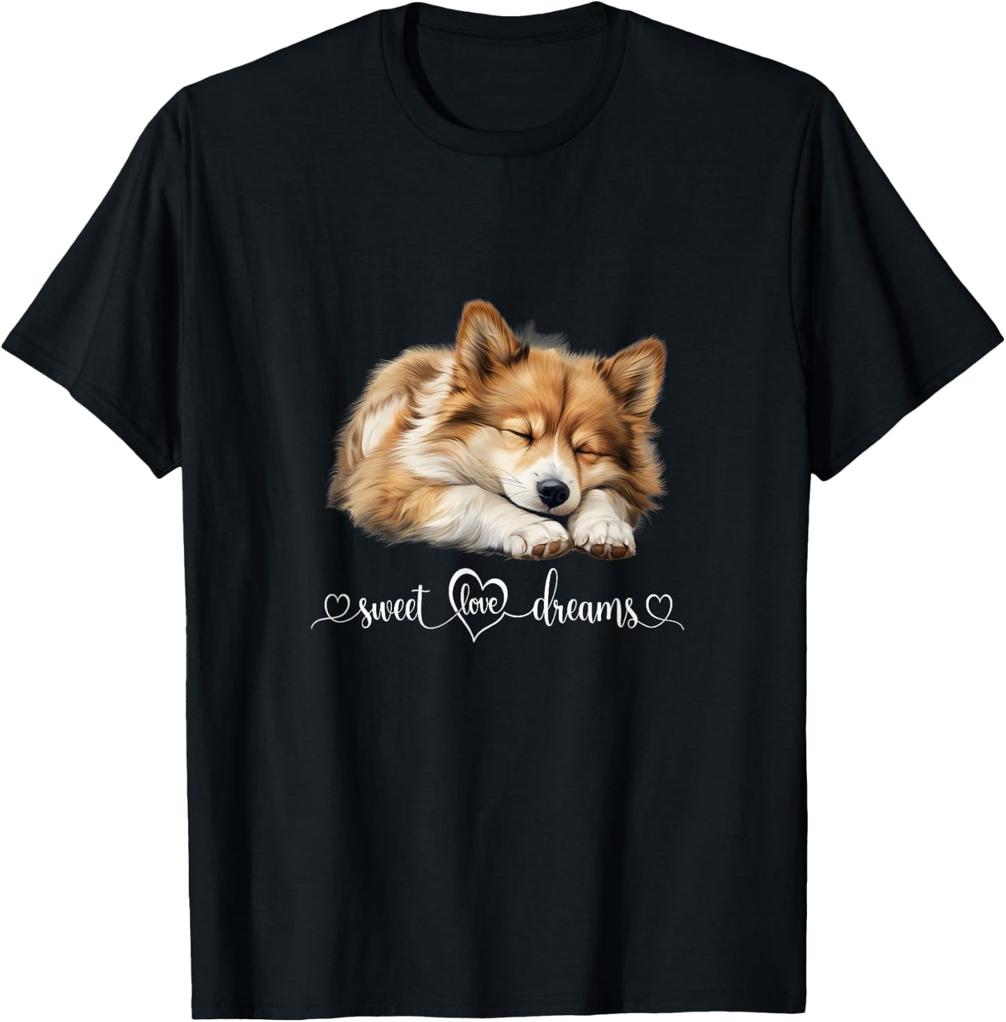 Cute Dog Graphic Dog Lover Icelandic Sheepdog Puppy Dog T-Shirt - T-Shirt | Black