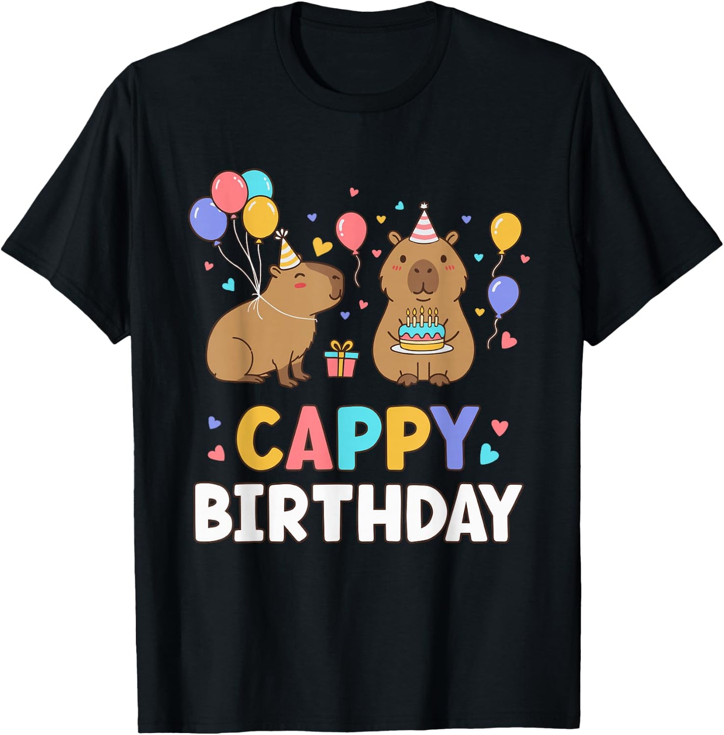Alles Gute zum Geburtstag Capybara Kids Happy Birthday Mädchen Junge Bday T-Shirt - T-Shirt | Black