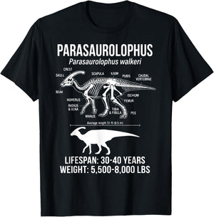 Parasaurolophus Diagram T-Shirt - T-Shirt | Black