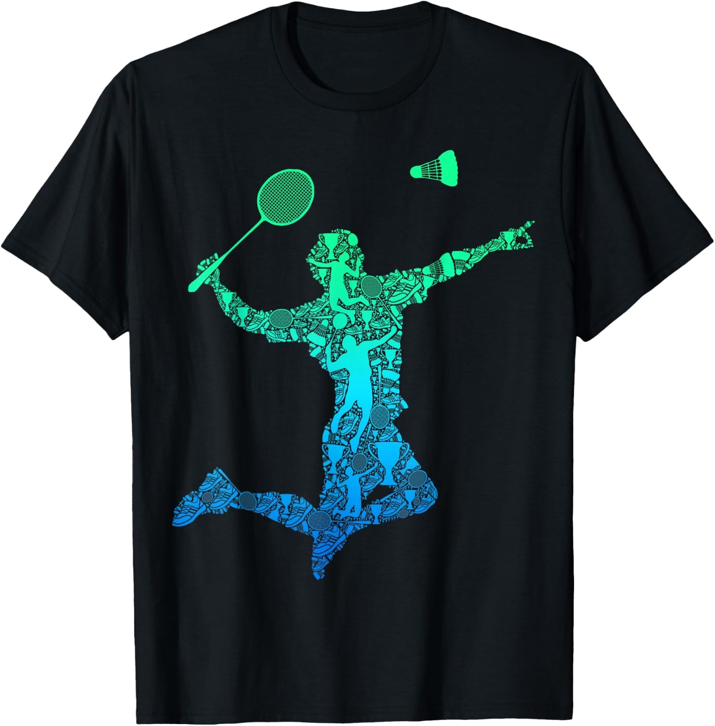 Badminton Shuttlecock Badminton Player Boys Children Men's , black T-Shirt - T-Shirt | Black