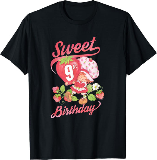 Strawberry Shortcake Vintage Sweet 9th Birthday T-Shirt - T-Shirt | Black