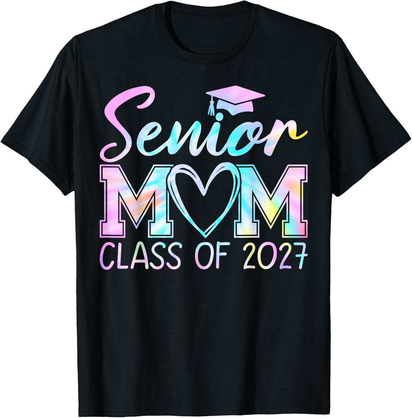 Senior Mom Class of 2027 Proud Mom Mother of A 2027 Graduate T-Shirt - T-Shirt | Black