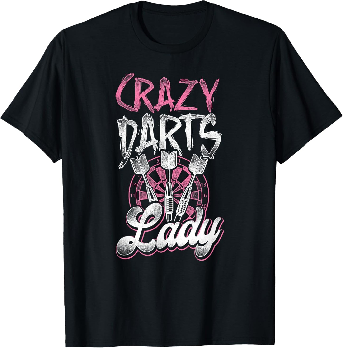 Darts Girls' Vintage Crazy Darts Lady , black T-Shirt - T-Shirt | Black