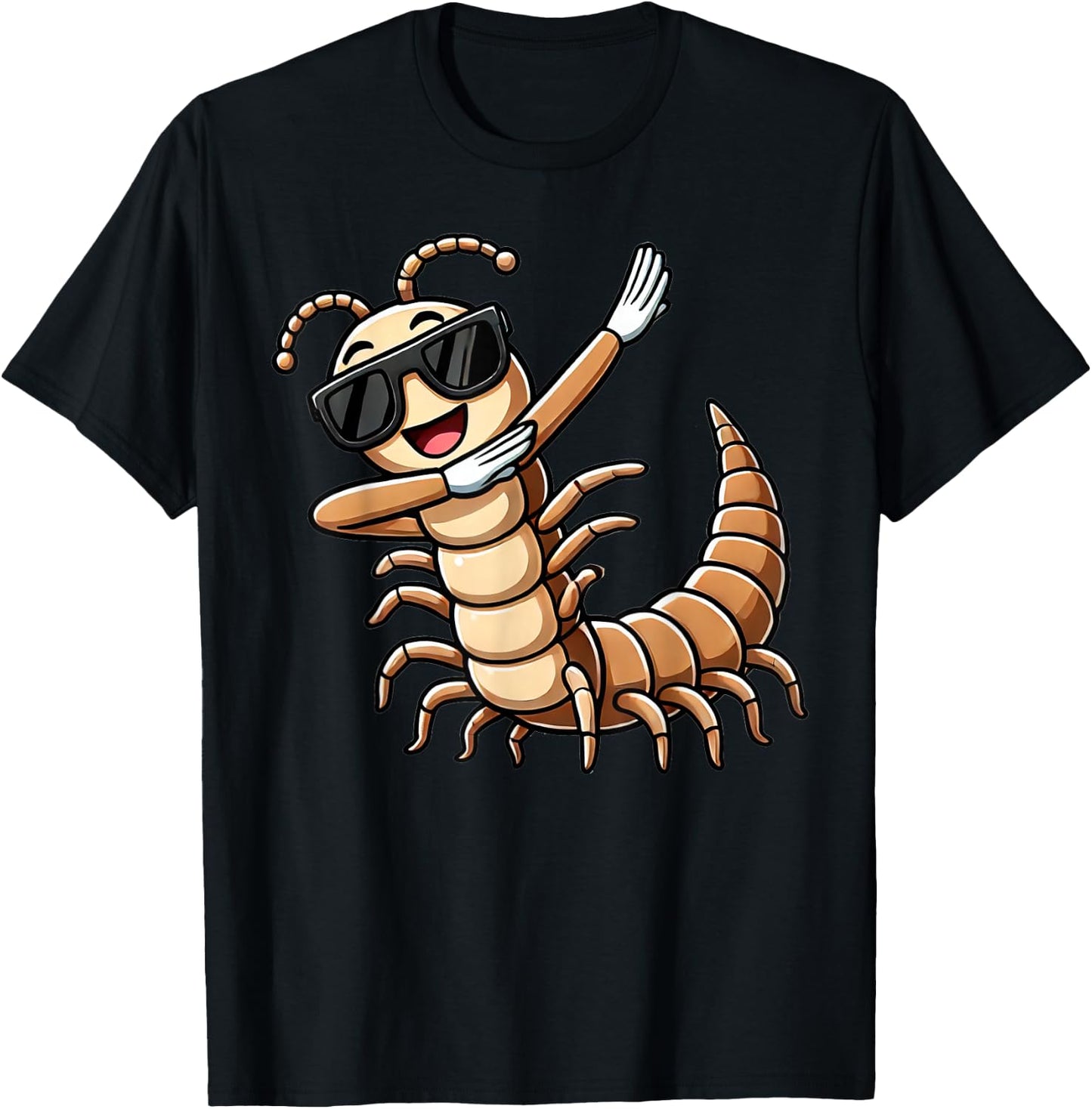 Dabbing Centipede Funny Insect with Centipede , black T-Shirt - T-Shirt | Black