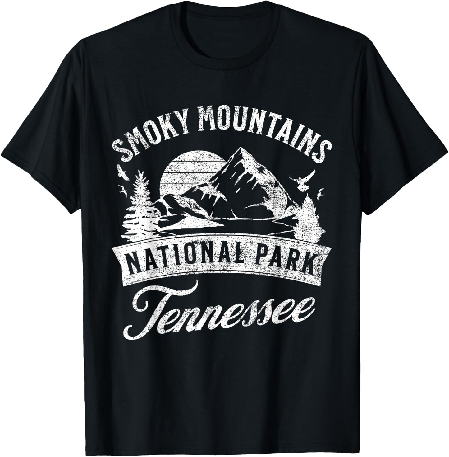 Great Smoky Mountains Nature Mountains Hiking Outdoors T-Shirt - T-Shirt | Black