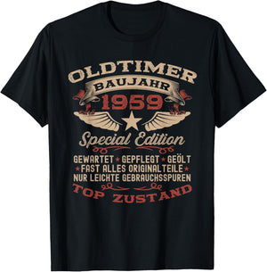 65th Birthday Gift Vintage 1959 Vintage Car Funny , black T-Shirt - T-Shirt | Black