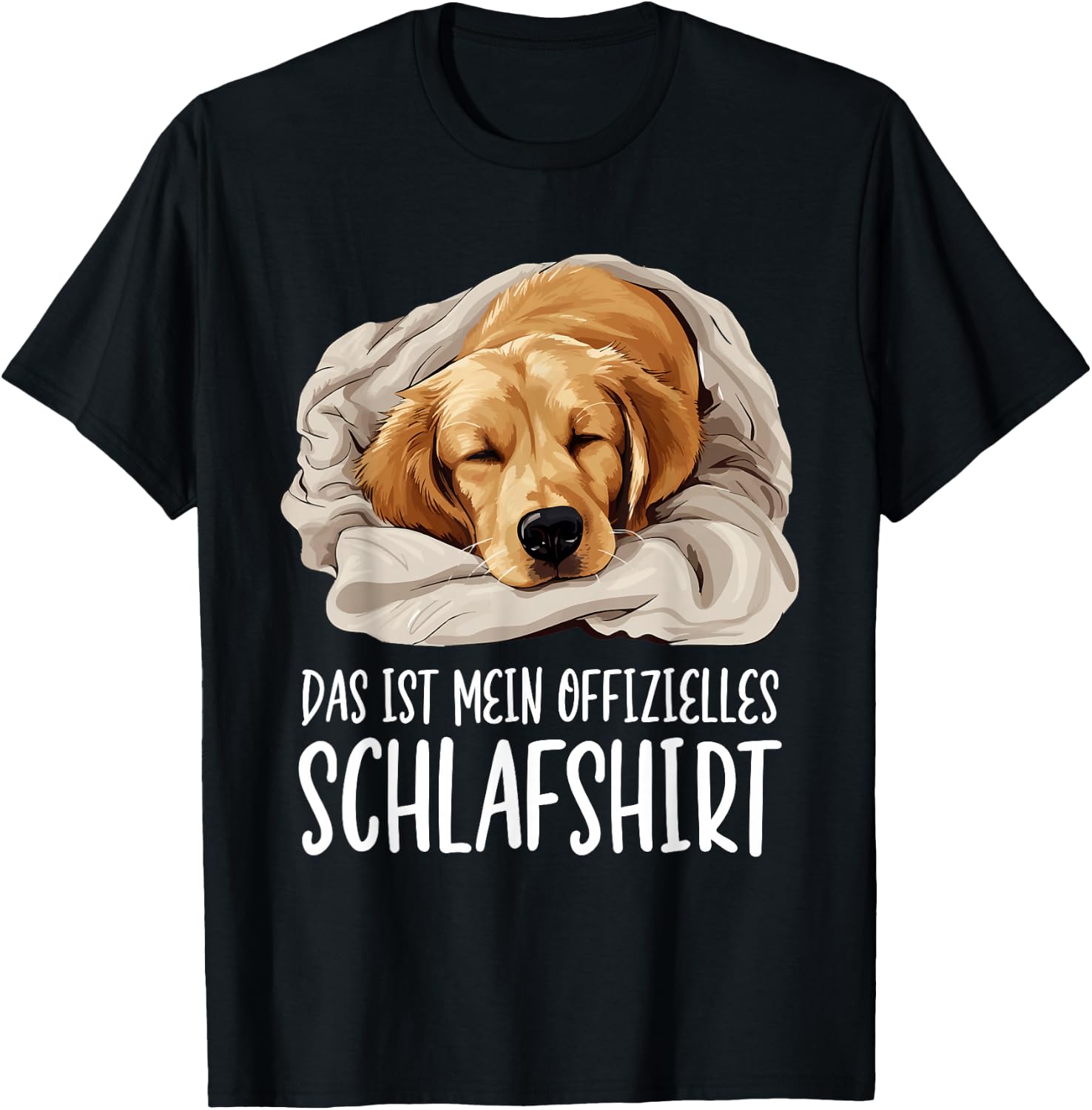 Süßer Hund Offizielles Schlafshirt Golden Retriever T-Shirt - T-Shirt | Black