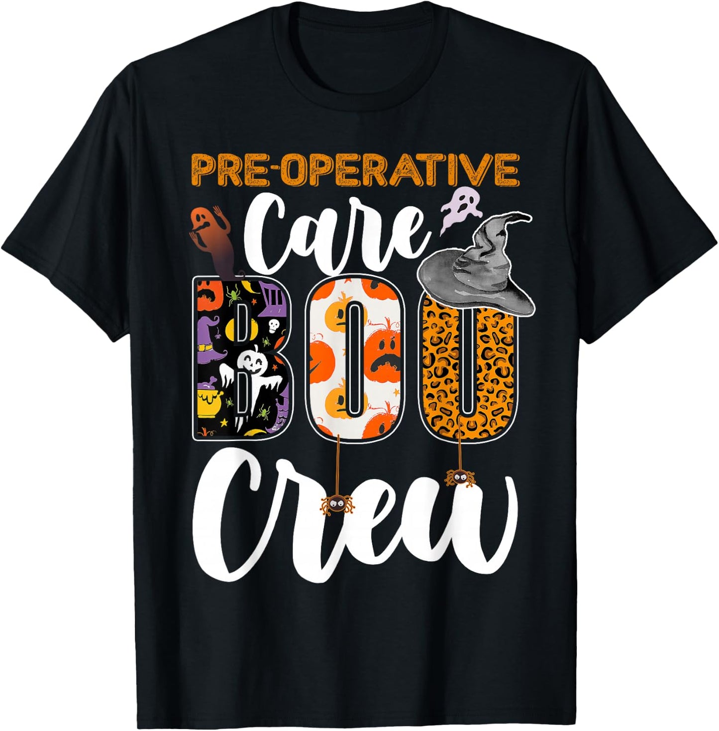 Pre-Operative Care Boo Crew Halloween Matching Surgical T-Shirt - T-Shirt | Black