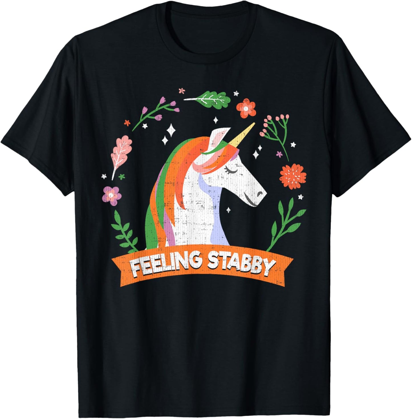 Feeling Stabby the unicorn shirt T-Shirt - T-Shirt | Black