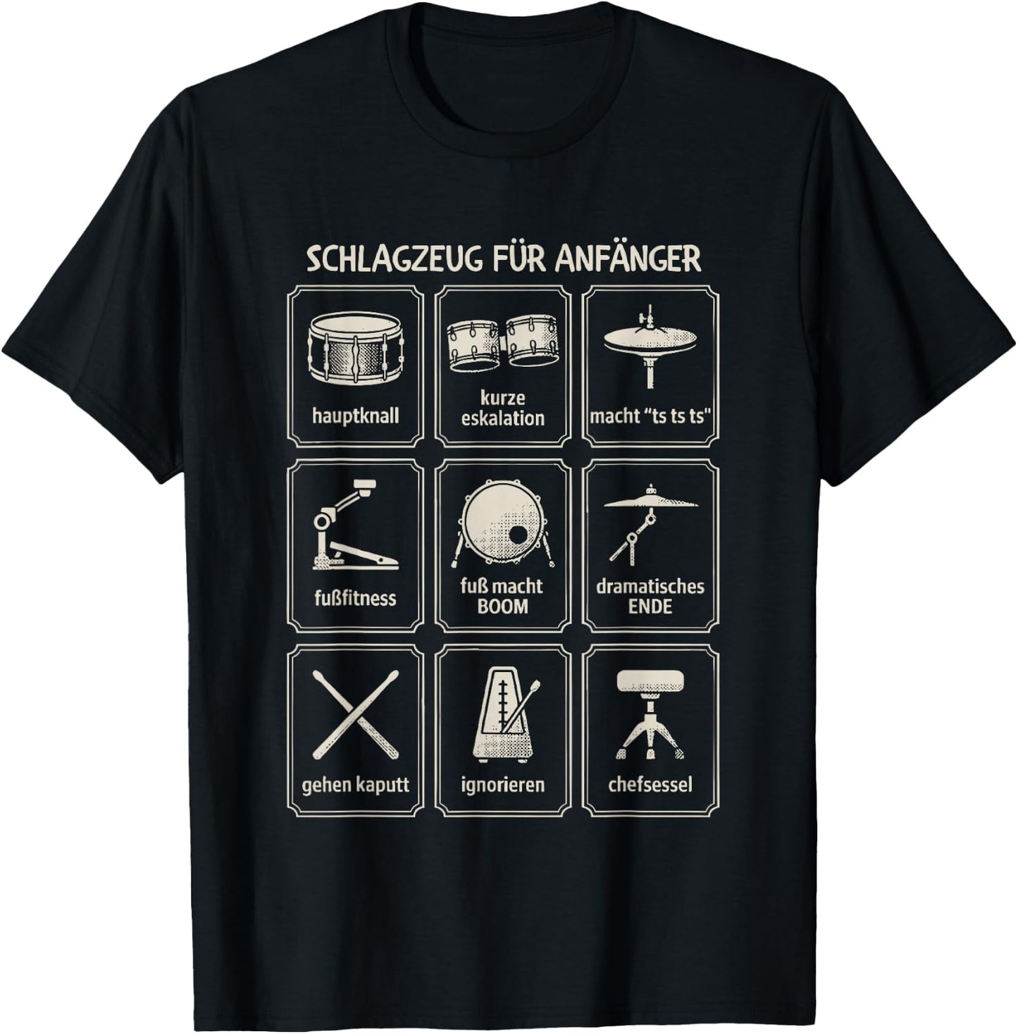 Schlagzeug für anfänger T-Shirt - T-Shirt | Black