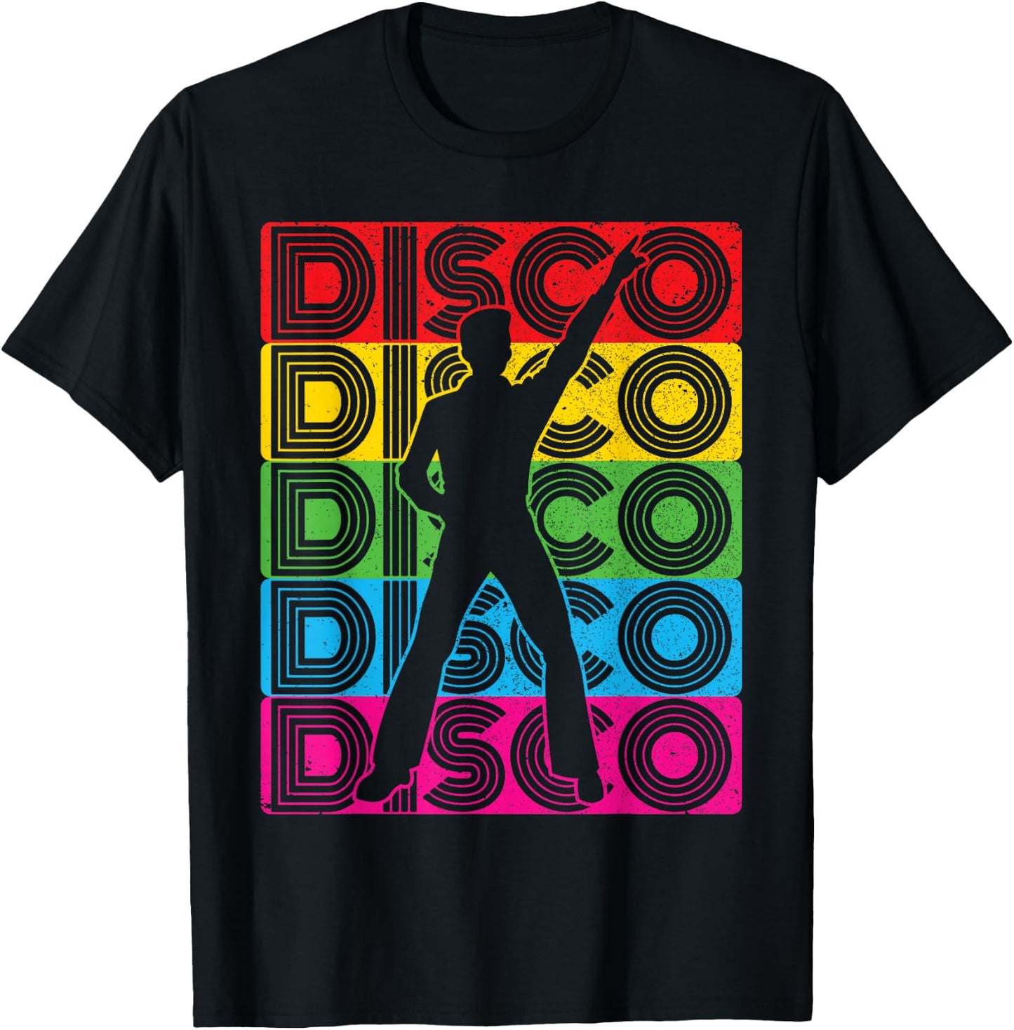 Disco Outfit Men's 70s & 80s Costume, Dance, Party | Disco , black, s T-Shirt - T-Shirt | Black