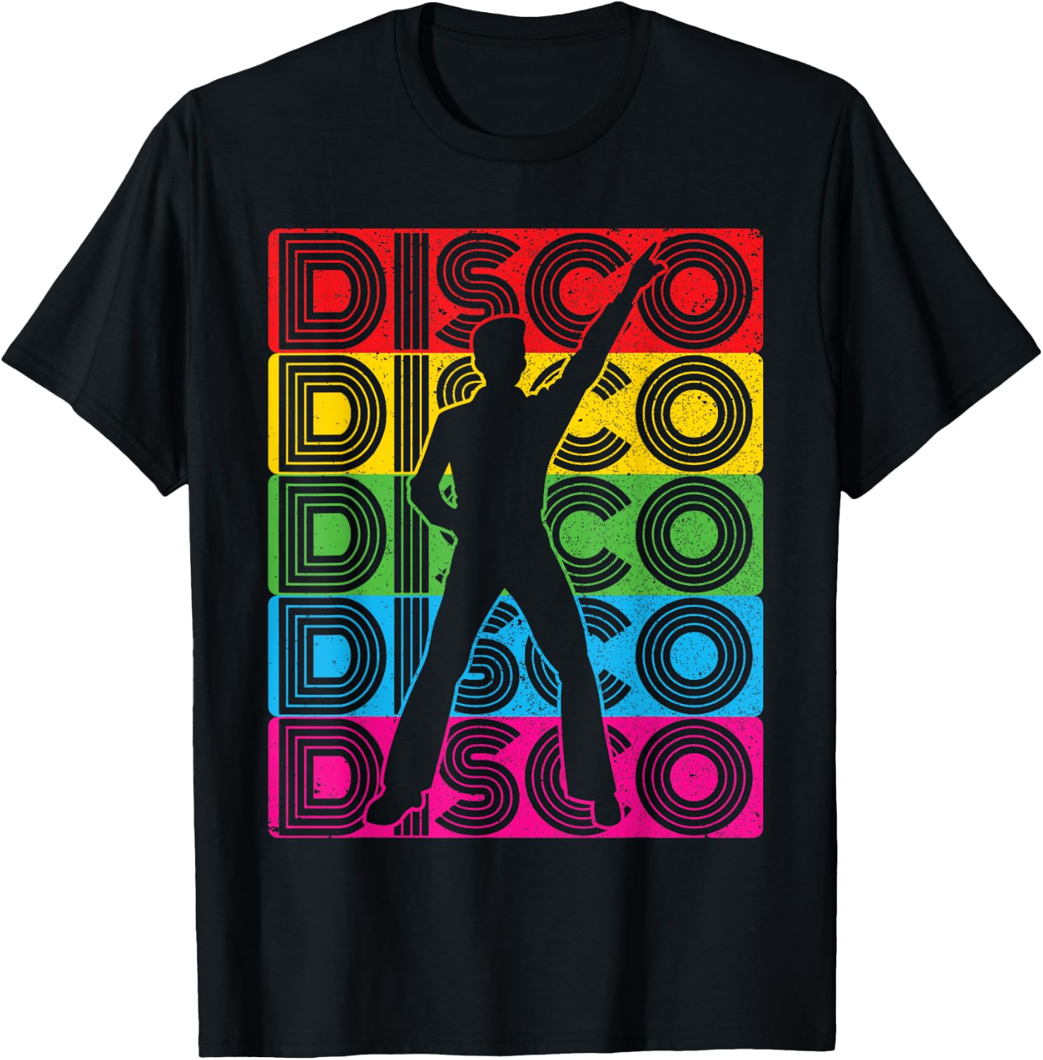 Disco Outfit Men's 70s & 80s Costume, Dance, Party | Disco , black, s T-Shirt - T-Shirt | Black