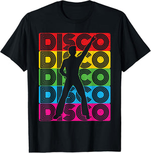 Disco Outfit Men's 70s & 80s Costume, Dance, Party | Disco , black, s T-Shirt - T-Shirt | Black