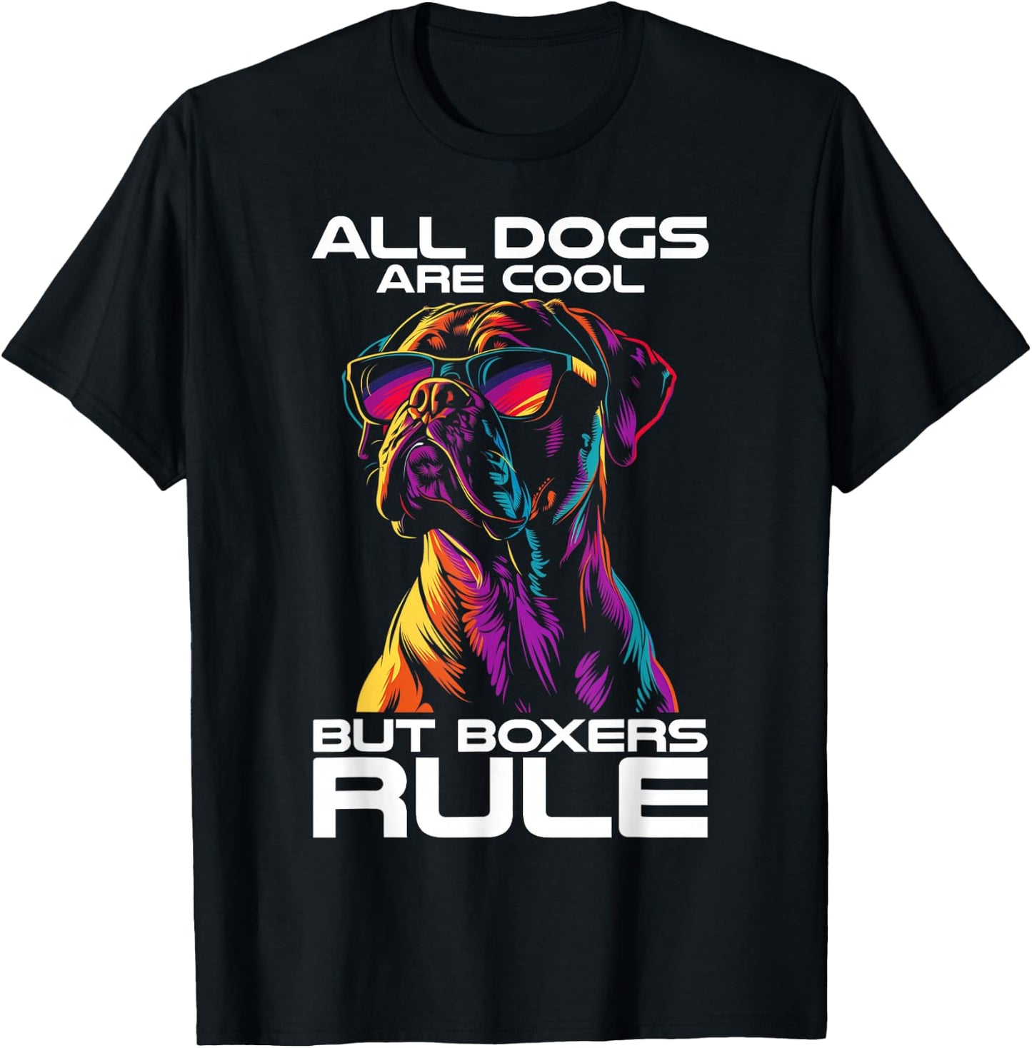 All Dogs Are Cool But Boxers Rule Funny Dog Boxer Dad T-Shirt - T-Shirt | Black