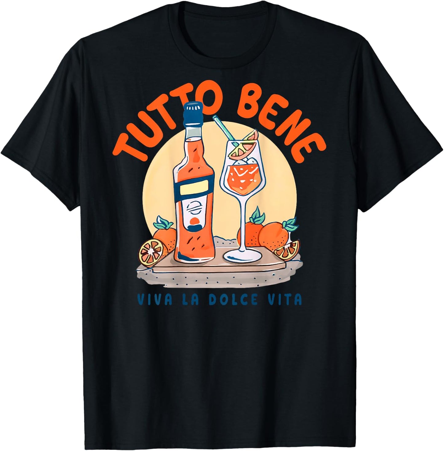 TUTTO BENE X VIVA LA DOLCE VITA APEROIL SPRITZ CLUB BACK , White T-Shirt - T-Shirt | Black