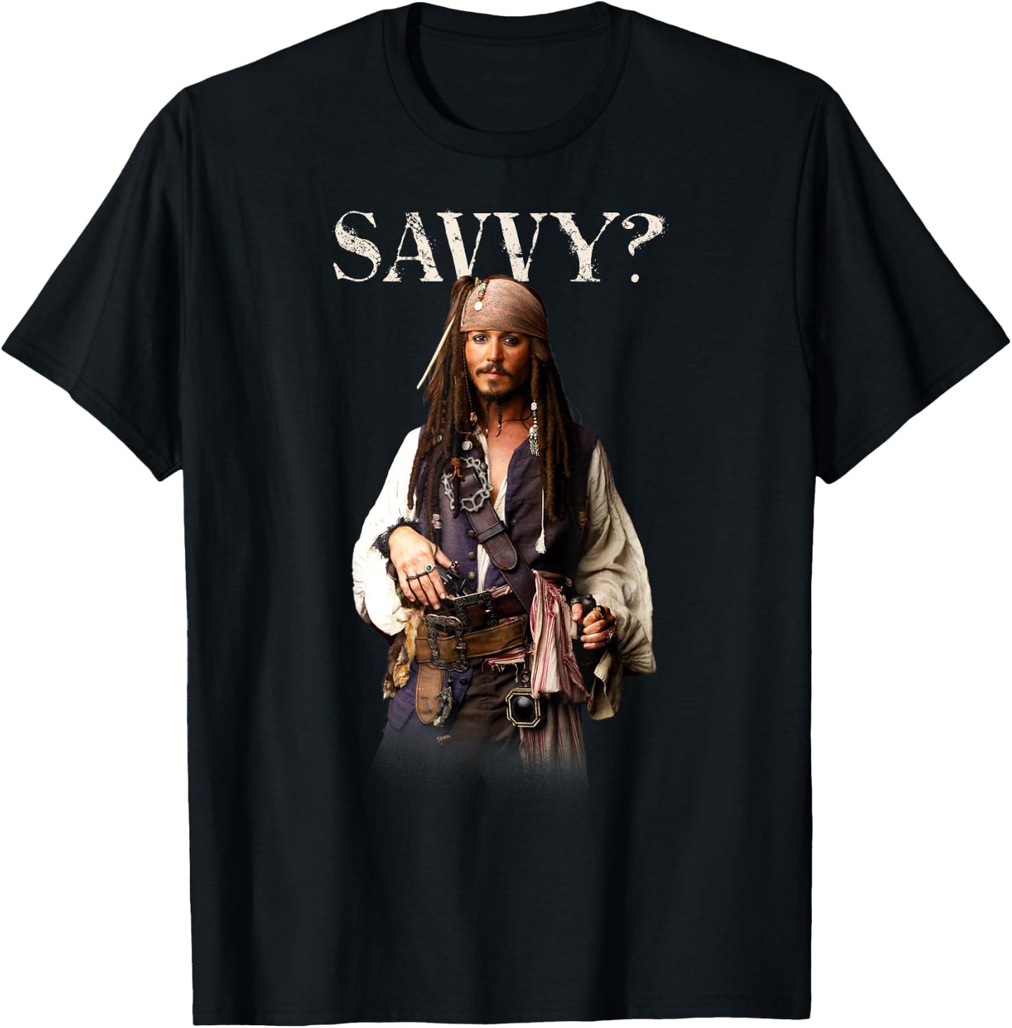 Disney Pirates of the Caribbean Captain Jack Savvy? T-Shirt - T-Shirt | Black