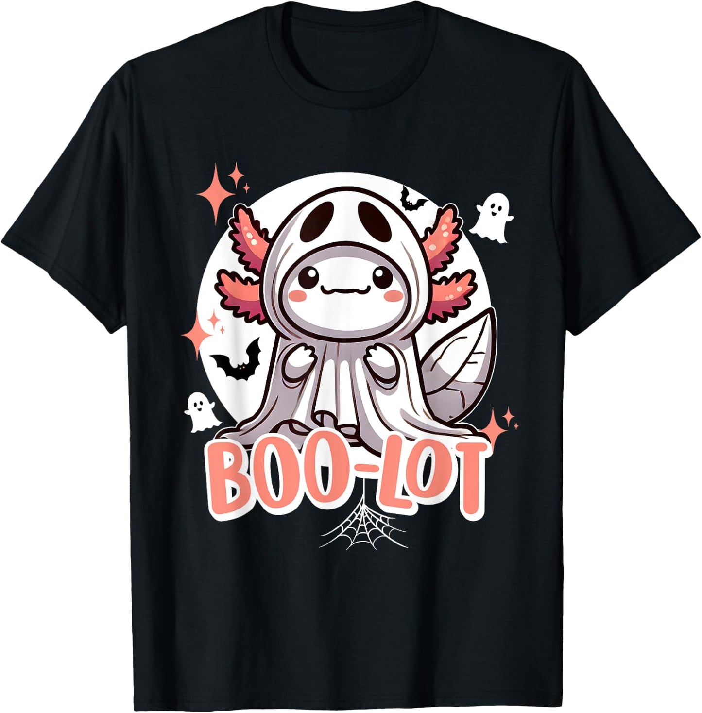 Boo-Lot Adorable Axolotl Halloween Ghost T-Shirt - T-Shirt | Black
