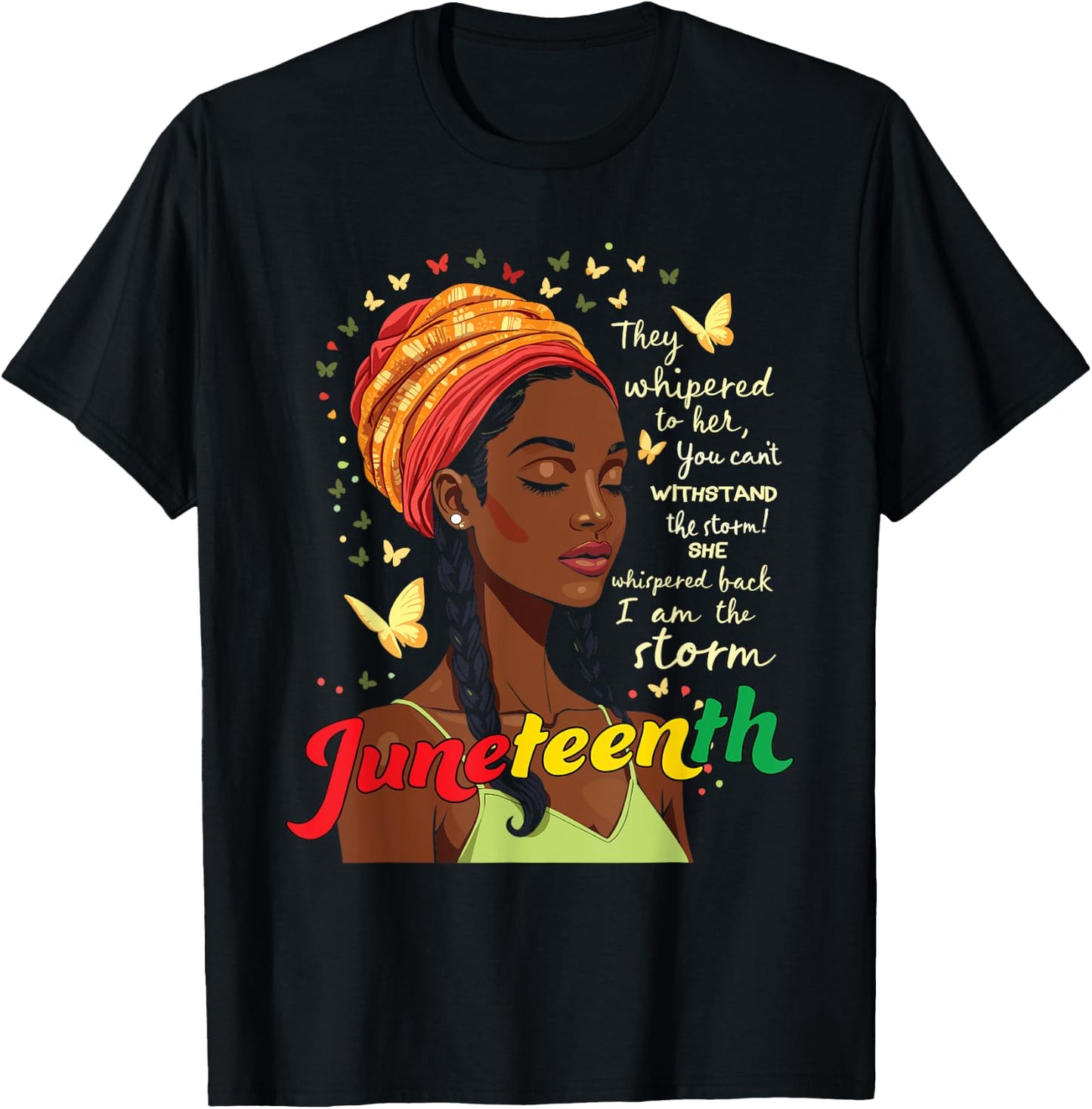 Juneteenth African American 1865 Women Men Juneteenth T-Shirt - T-Shirt | Black