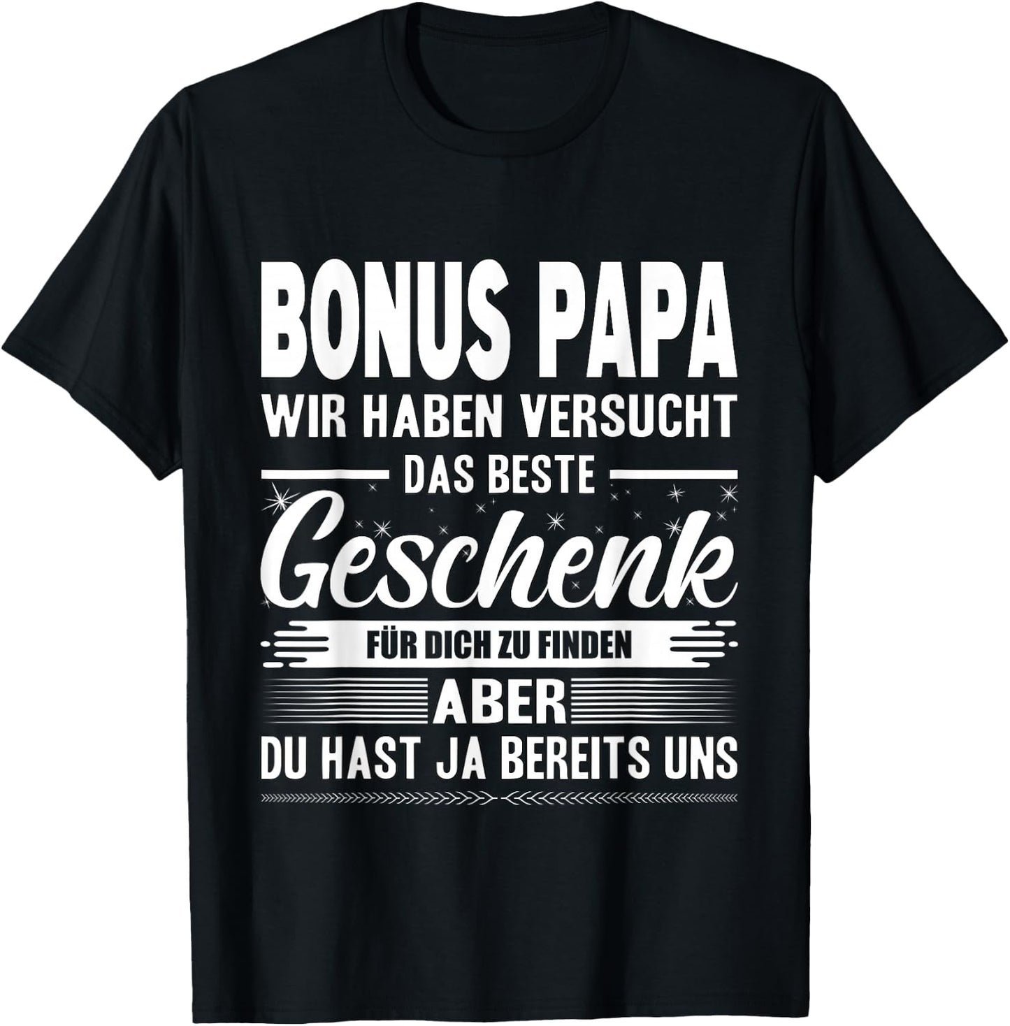 Bonus Papa Stiefvater Stiefpapa Bester Papa Der Welt Vater T-Shirt - T-Shirt | Black