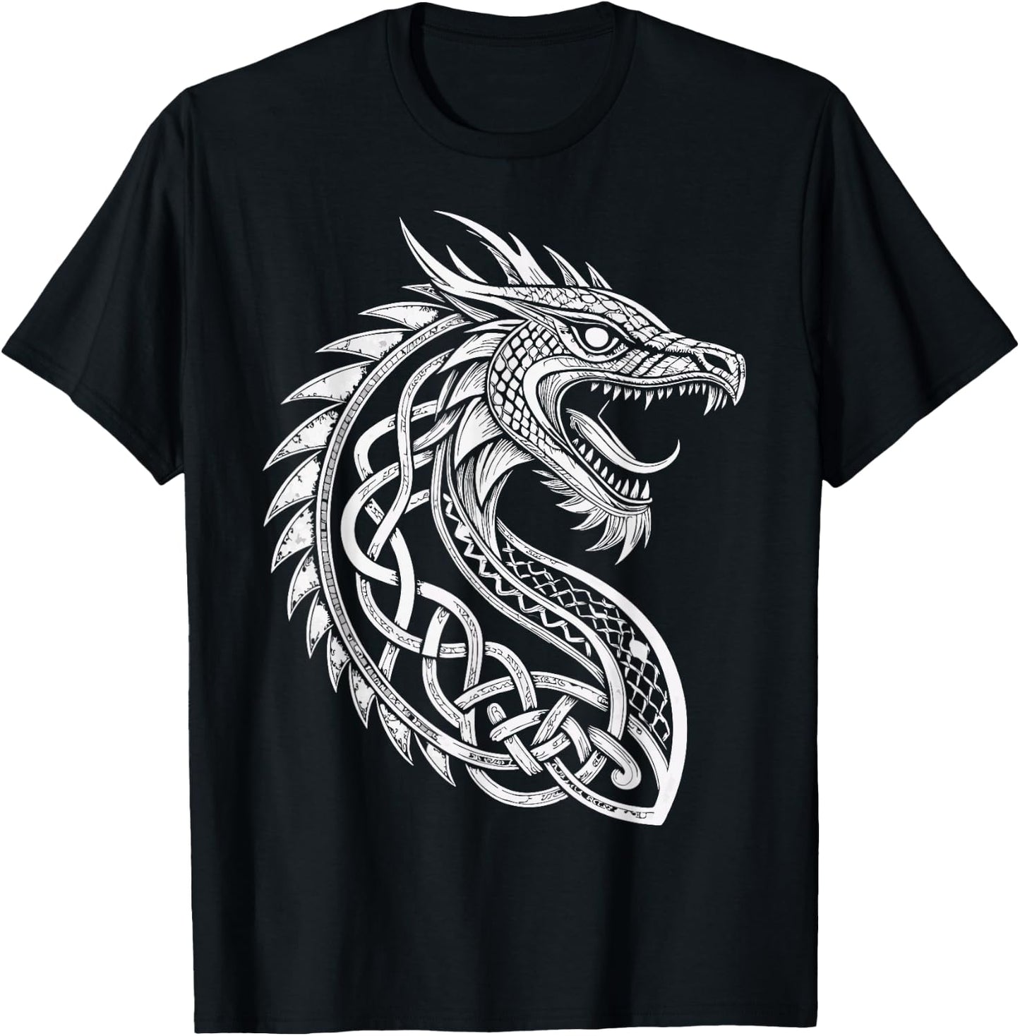 Viking Dragon Jörmungandr – Norse Knotwork Dragon T-Shirt - T-Shirt | Black