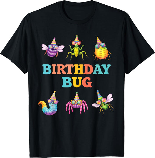 Insect Birthday Bug Pest Control Kids Party Funny Insects T-Shirt - T-Shirt | Black
