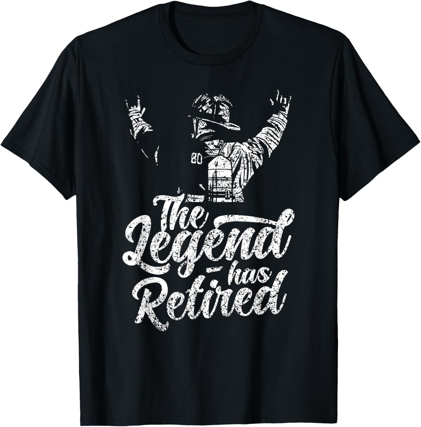 The Legend Has Retired Firefighter Fire Fighter Retirement T-Shirt - T-Shirt | Black