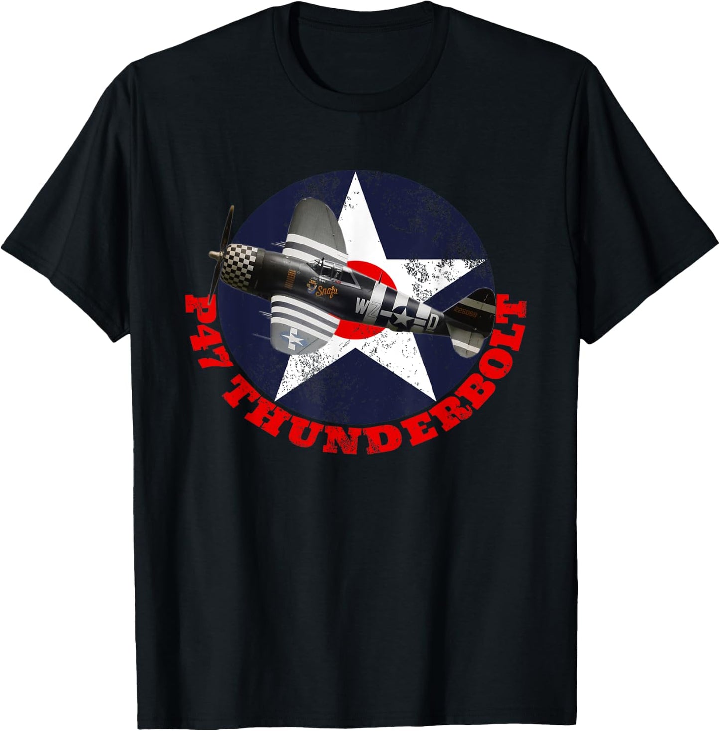P47 Thunderbolt WW2 Fighter Plane Air Shows Plane Spotting T-Shirt - T-Shirt | Black