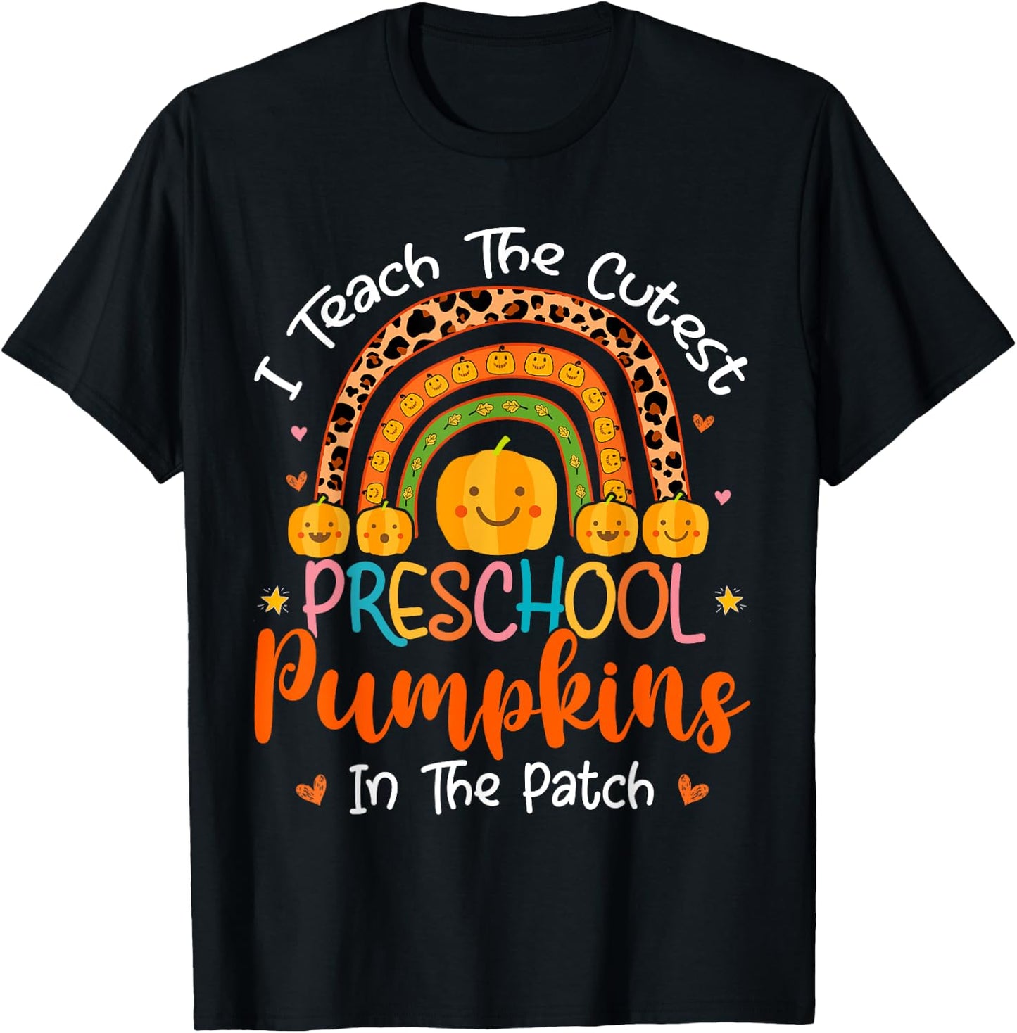 I Teach The Cutest Preschool Pumpkin Teacher Halloween Women Kids T-Shirt - T-Shirt | Black