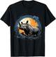 Rhino Safari Nature Artwork Rhinoceros Wildlife Safari Motif T-Shirt - T-Shirt | Black