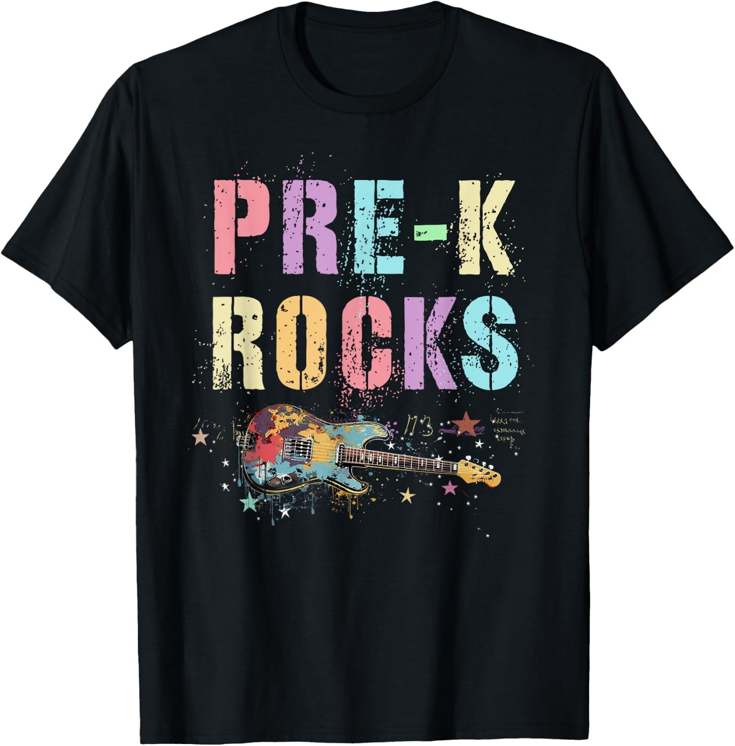 Kawaii PRE-K ROCKS Teacher PreK Crew Rockstar Preschool Kids T-Shirt - T-Shirt | Black