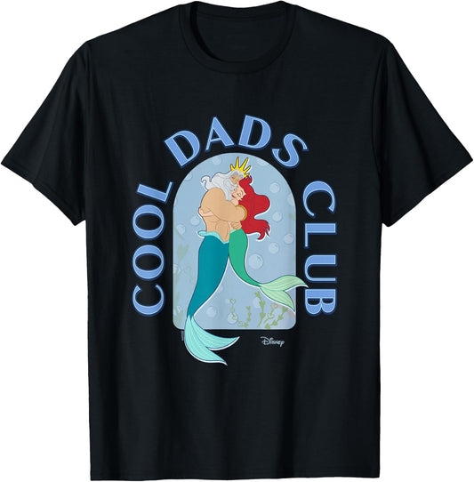 Disney The Little Mermaid Cool Dads Club Father's Day T-Shirt - T-Shirt | Black