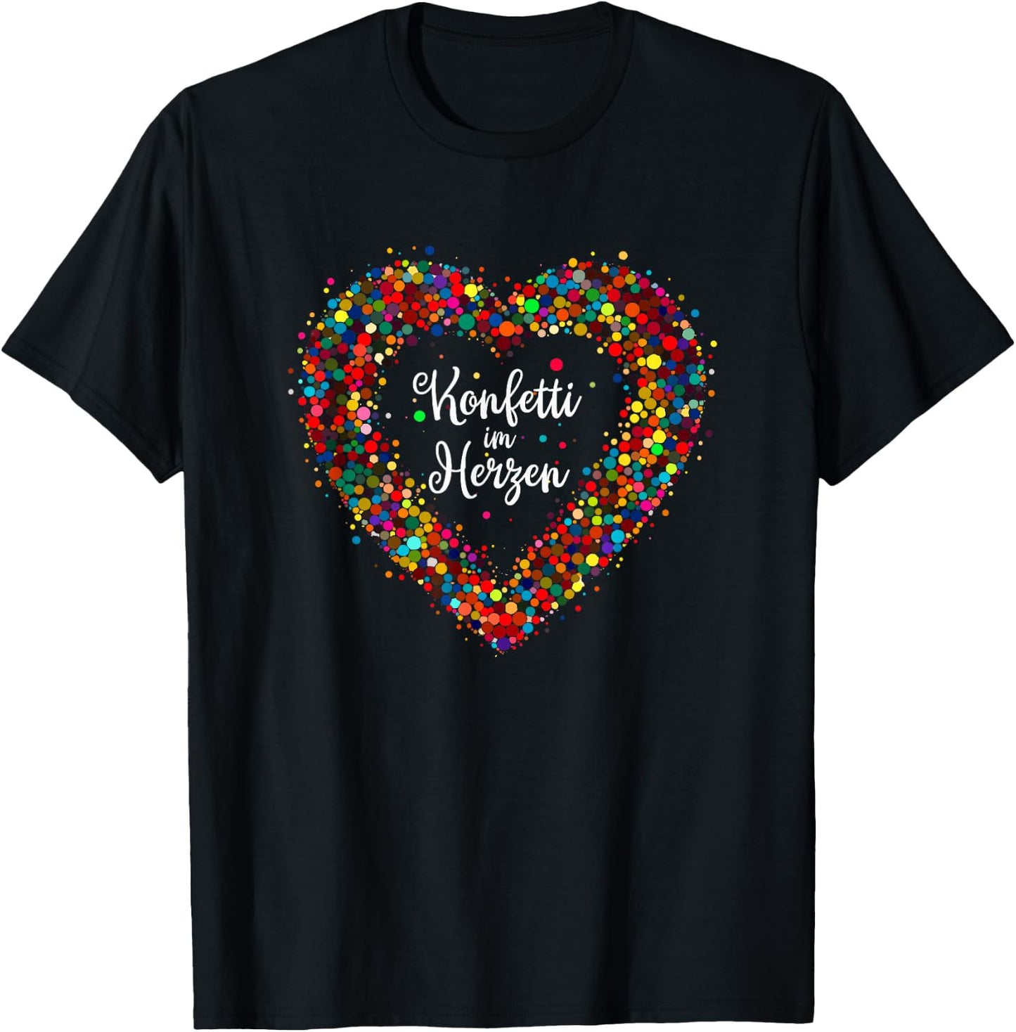 Confetti Hearts Fancy Dress Outfit Carnival Costume Dressed , black T-Shirt - T-Shirt | Black