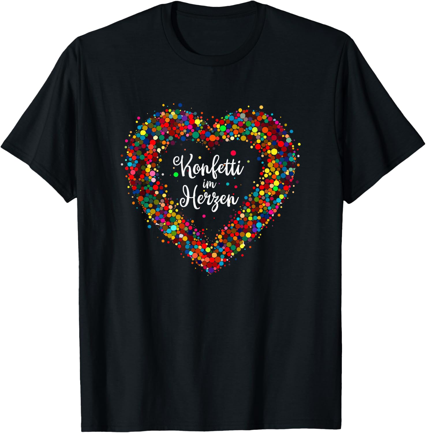 Confetti Hearts Fancy Dress Outfit Carnival Costume Dressed , black T-Shirt - T-Shirt | Black