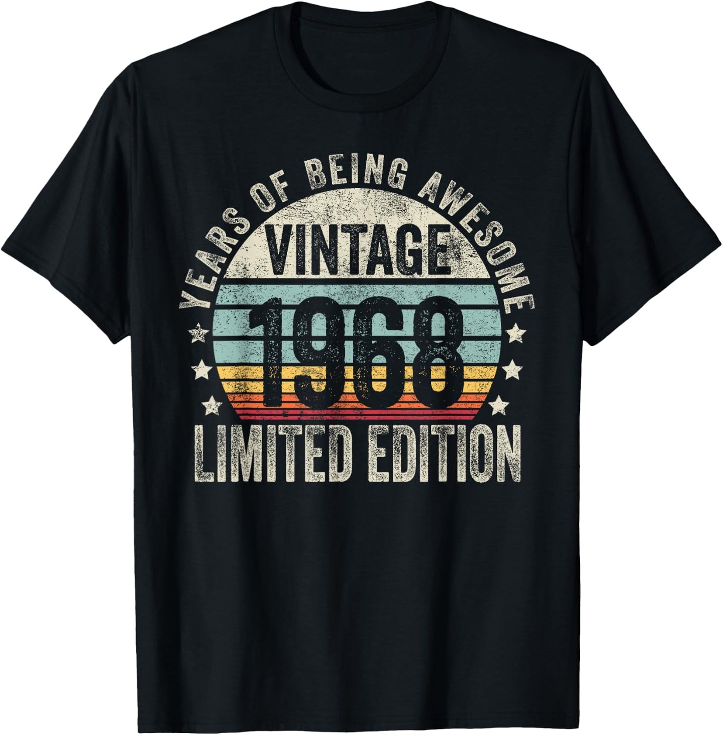 Vintage 1968 T Shirts Retro Funny 1968 Birthday T-Shirt - T-Shirt | Black