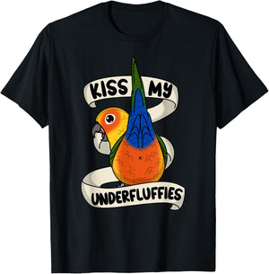 Kiss My Parrot Underfluffies I Jenday Conure T-Shirt - T-Shirt | Black