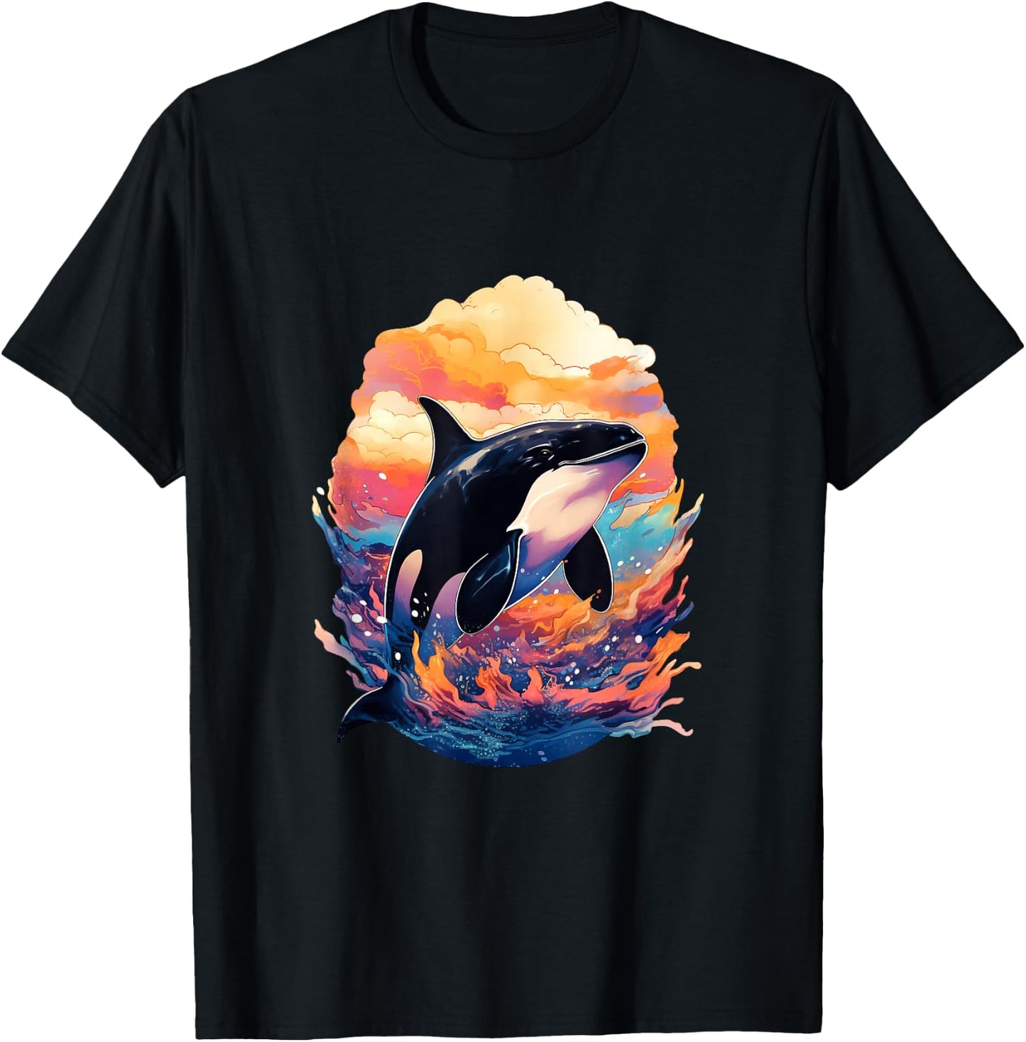 Orca - Killer Whale - Art Artwork T-Shirt - T-Shirt | Black