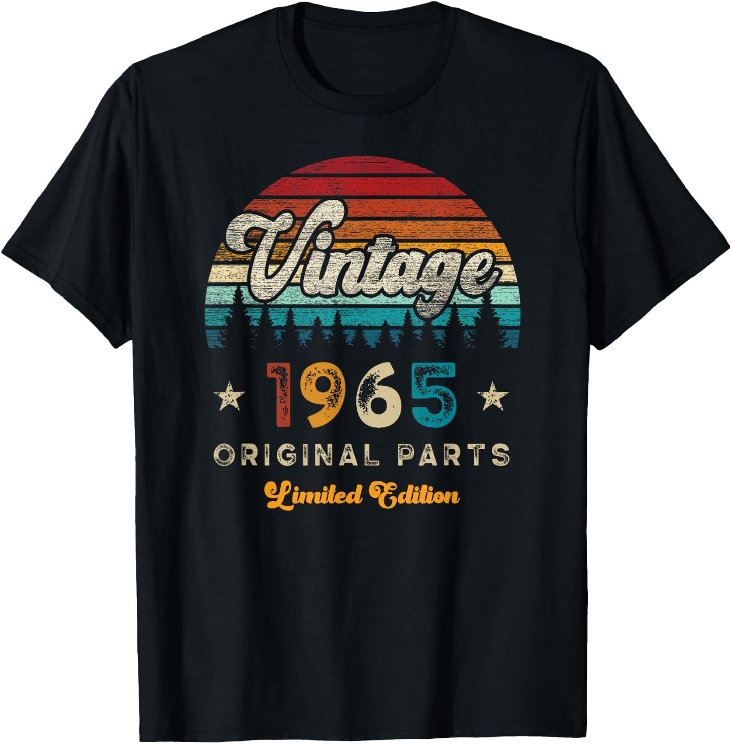 Vintage 1965 Birthday 60 Years Old Limited Edition T-Shirt - T-Shirt | Black
